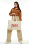 Zoozie Bags Bolsa Tote de Lona Crema